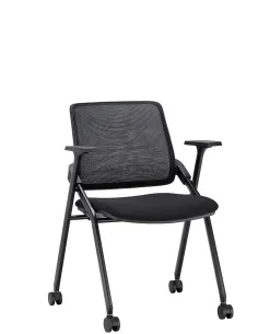 Кресло KRESLALUX H-08 BLACK, для посетителя, на колесах - купить Киев, Днепр, Одесса, Львов, Харьков