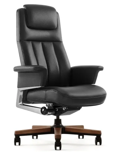 Кресло RANGER для руководителя, кожаное, черный цвет - купить Киев, Днепр, Одесса, Львов, Харьков