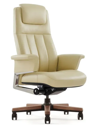 Кресло RANGER для руководителя, кожаное, бежевый цвет - купить Киев, Днепр, Одесса, Львов, Харьков