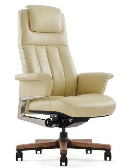Кресло RANGER для руководителя, кожаное, бежевый цвет - купить Киев, Днепр, Одесса, Львов, Харьков