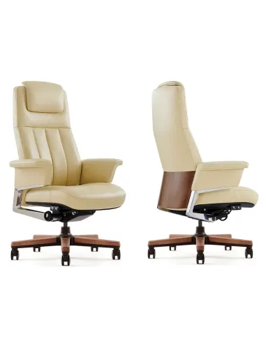 Кресло RANGER для руководителя, кожаное, бежевый цвет - купить Киев, Днепр, Одесса, Львов, Харьков