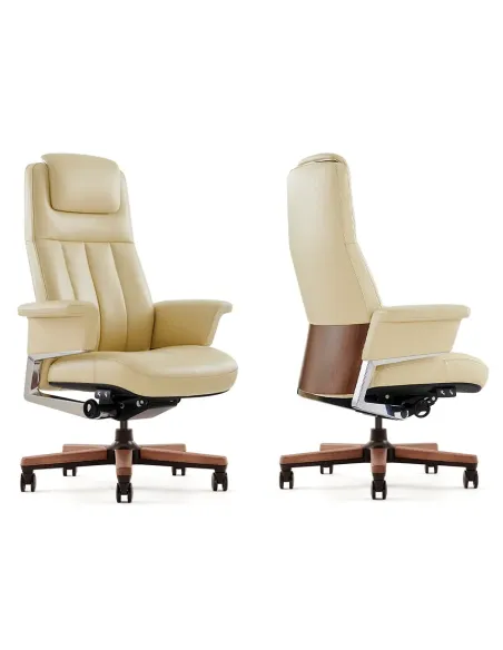 Кресло RANGER для руководителя, кожаное, бежевый цвет - купить Киев, Днепр, Одесса, Львов, Харьков