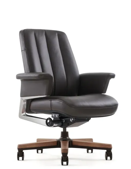 Кресло RANGER VISITOR, кожаное, черный цвет - купить Киев, Днепр, Одесса, Львов, Харьков