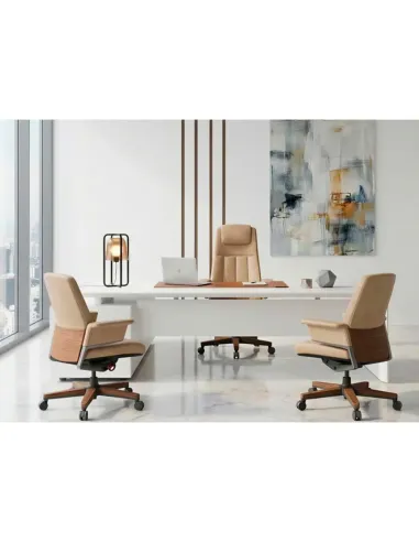 Крісло RANGER VISITOR, шкіряне, бежевий колір - купити Київ, Дніпро, Одеса, Львів, Харків