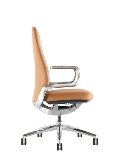 Крісло KRESLALUX LELLA VISITOR LIGHT BROWN, шкіряне - купити Київ, Дніпро, Одеса, Львів, Харків