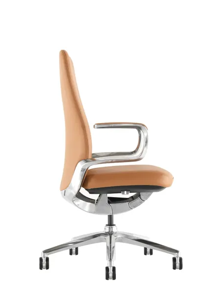 Крісло KRESLALUX LELLA VISITOR LIGHT BROWN, шкіряне - купити Київ, Дніпро, Одеса, Львів, Харків