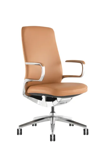 Кресло KRESLALUX LELLA VISITOR LIGHT BROWN, кожаное - купить Киев, Днепр, Одесса, Львов, Харьков