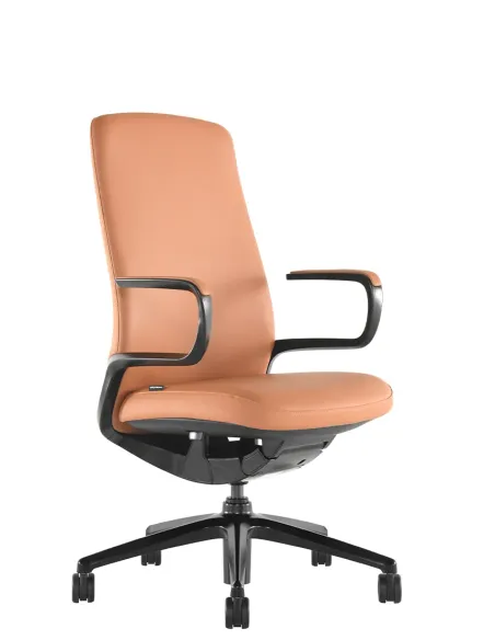 Крісло KRESLALUX LELLA BL VISITOR LIGHT BROWN, шкіряне - купити Київ, Дніпро, Одеса, Львів, Харків