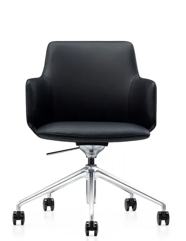 Конференц-крісло KRESLALUX FOCUS B2416 Black, шкіряне | Kreslalux