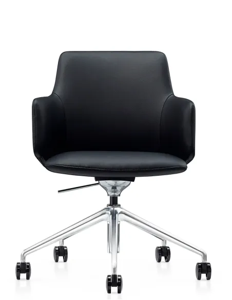 Конференц-крісло KRESLALUX FOCUS B2416 Black, шкіряне | Kreslalux