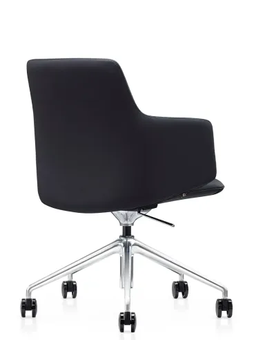 Конференц-кресло KRESLALUX FOCUS B2416 Black, кожаное | Kreslalux