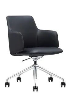 Конференц-крісло KRESLALUX FOCUS B2416 Black, шкіряне | Kreslalux