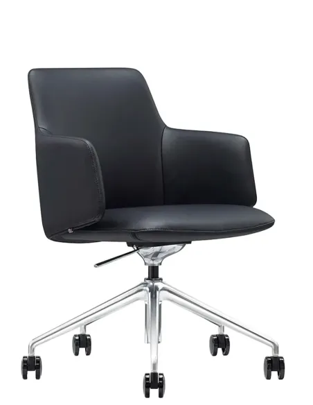 Конференц-крісло KRESLALUX FOCUS B2416 Black, шкіряне | Kreslalux