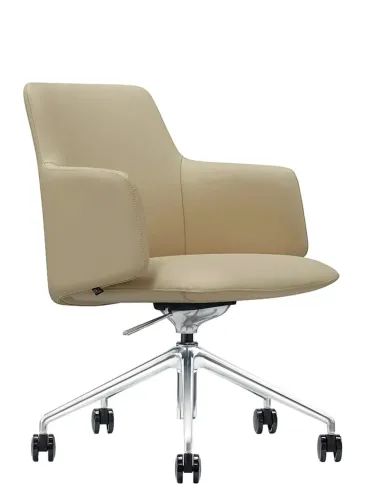Конференц-кресло KRESLALUX FOCUS B2416 Beige, кожаное | Kreslalux