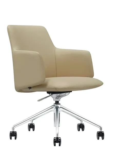 Конференц-кресло KRESLALUX FOCUS B2416 Beige, кожаное | Kreslalux