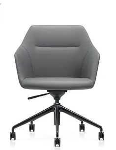 Конференц-кресло KRESLALUX CLARK B2401-H Grey, кожаное | Kreslalux 2