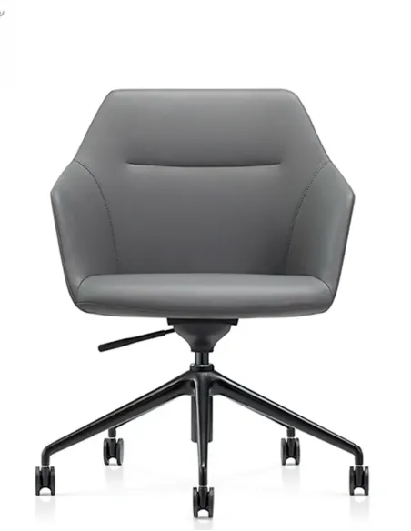 Конференц-крісло KRESLALUX CLARK B2401-H Grey, шкіряне | Kreslalux