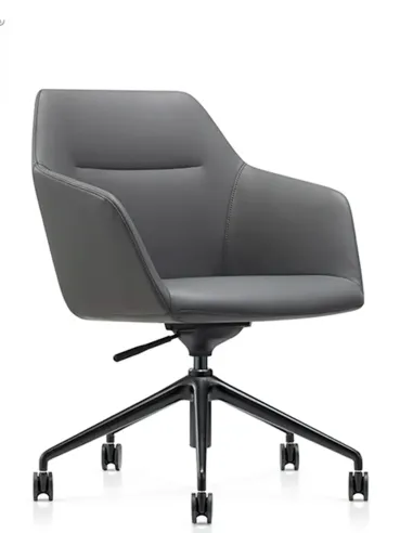 Конференц-кресло KRESLALUX CLARK B2401-H Grey, кожаное | Kreslalux
