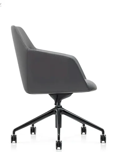 Конференц-крісло KRESLALUX CLARK B2401-H Grey, шкіряне | Kreslalux