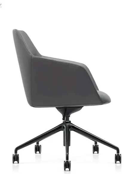 Конференц-кресло KRESLALUX CLARK B2401-H Grey, кожаное | Kreslalux