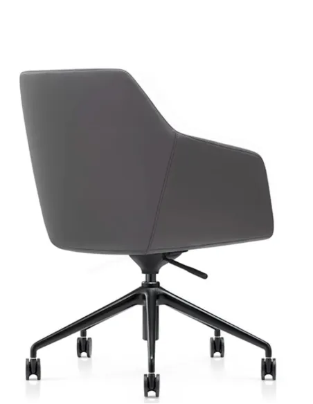 Конференц-кресло KRESLALUX CLARK B2401-H Grey, кожаное | Kreslalux