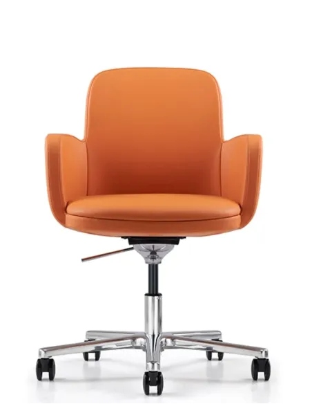 Конференц-кресло KRESLALUX CORD B2512 Orange, кожаное | Kreslalux