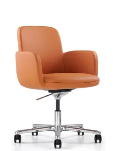 Конференц-крісло KRESLALUX CORD B2512 Orange, шкіряне | Kreslalux