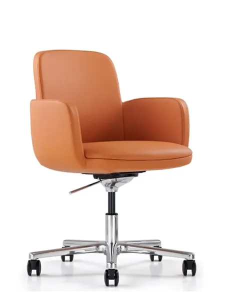 Конференц-крісло KRESLALUX CORD B2512 Orange, шкіряне | Kreslalux