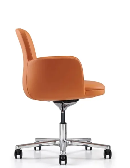 Конференц-крісло KRESLALUX CORD B2512 Orange, шкіряне | Kreslalux
