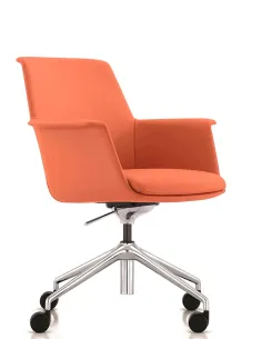 Конференц-крісло KRESLALUX ECHO B2011 Orange, екошкіра | Kreslalux