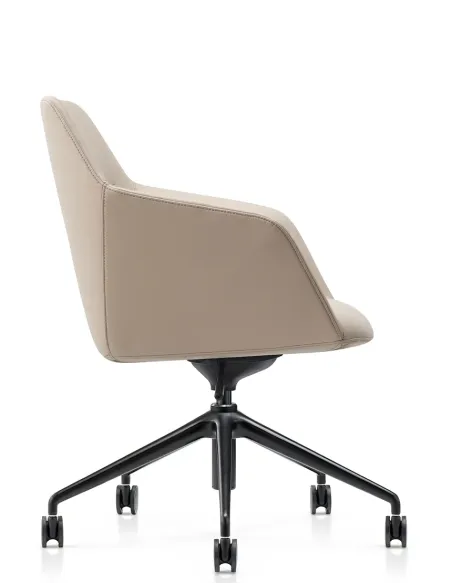 Конференц-кресло KRESLALUX CLARK B2401-H Beige, кожаное | Kreslalux