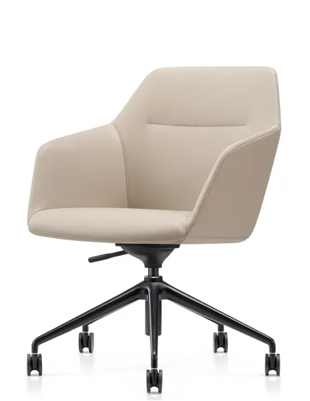 Конференц-кресло KRESLALUX CLARK B2401-H Beige, кожаное | Kreslalux
