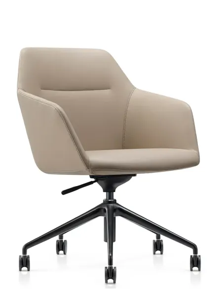 Конференц-кресло KRESLALUX CLARK B2401-H Beige, кожаное | Kreslalux
