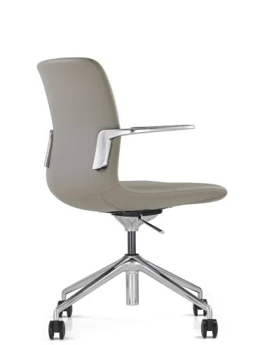 Конференц-крісло KRESLALUX MILA FK015-B11 Grey, шкіряне | Kreslalux