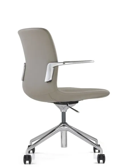 Конференц-крісло KRESLALUX MILA FK015-B11 Grey, шкіряне | Kreslalux