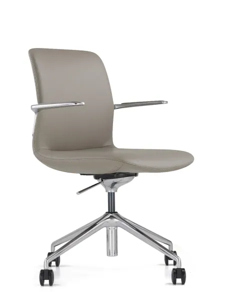 Конференц-кресло KRESLALUX MILA FK015-B11 Grey, кожаное | Kreslalux