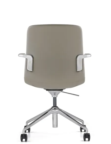 Конференц-крісло KRESLALUX MILA FK015-B11 Grey, шкіряне | Kreslalux