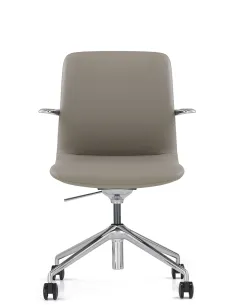 Конференц-крісло KRESLALUX MILA FK015-B11 Grey, шкіряне | Kreslalux 2