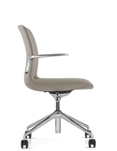Конференц-крісло KRESLALUX MILA FK015-B11 Grey, шкіряне | Kreslalux