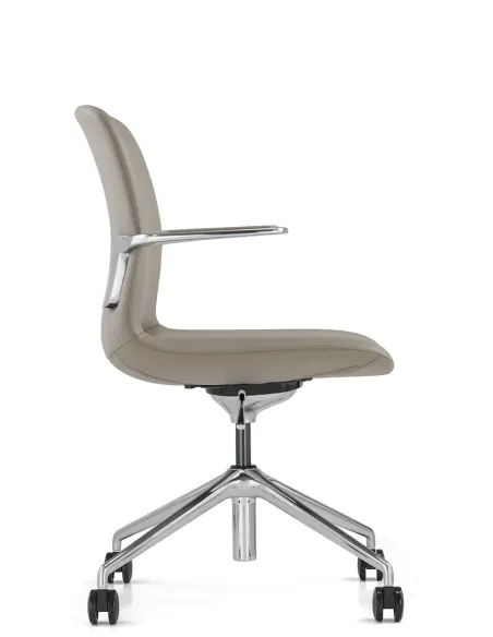 Конференц-крісло KRESLALUX MILA FK015-B11 Grey, шкіряне | Kreslalux