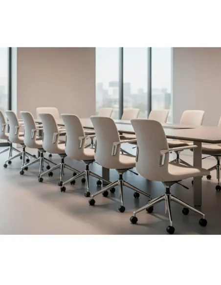 Конференц-кресло KRESLALUX MILA FK015-B11 Grey, кожаное | Kreslalux