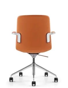 Конференц-крісло KRESLALUX MILA (FK015-B11) ORANGE, шкіряне | Kreslalux 2