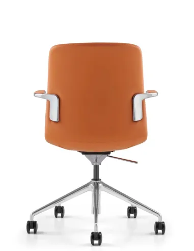 Конференц-крісло KRESLALUX MILA FK015-B11 Orange, шкіряне | Kreslalux