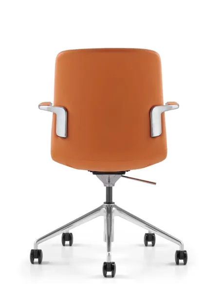 Конференц-крісло KRESLALUX MILA FK015-B11 Orange, шкіряне | Kreslalux