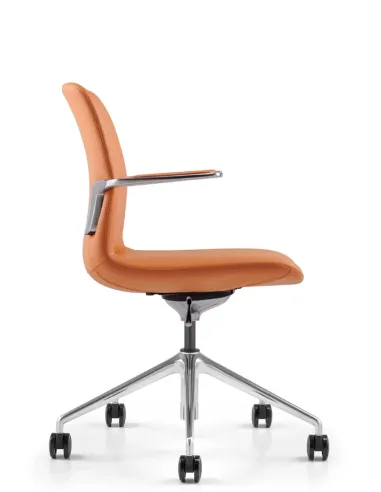 Конференц-крісло KRESLALUX MILA FK015-B11 Orange, шкіряне | Kreslalux