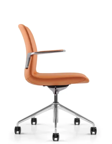 Конференц-крісло KRESLALUX MILA FK015-B11 Orange, шкіряне | Kreslalux