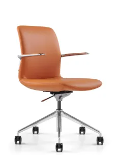 Конференц-крісло KRESLALUX MILA (FK015-B11) ORANGE, шкіряне | Kreslalux