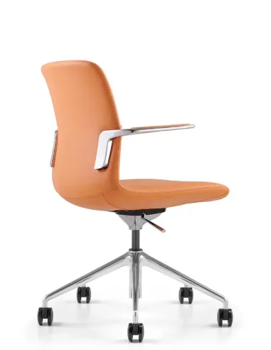 Конференц-крісло KRESLALUX MILA FK015-B11 Orange, шкіряне | Kreslalux