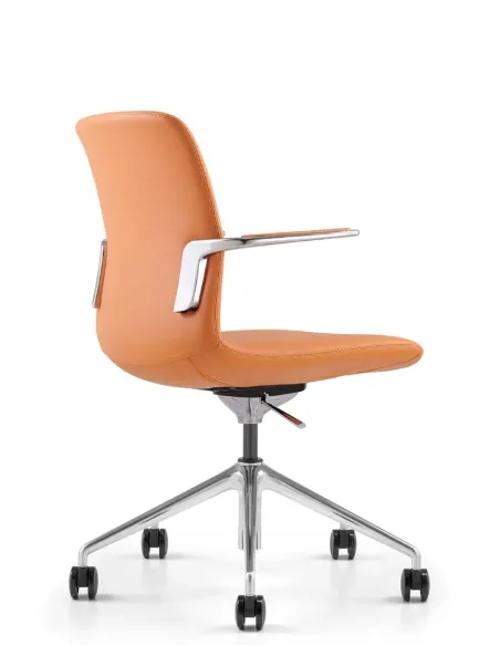 Конференц-крісло KRESLALUX MILA FK015-B11 Orange, шкіряне | Kreslalux