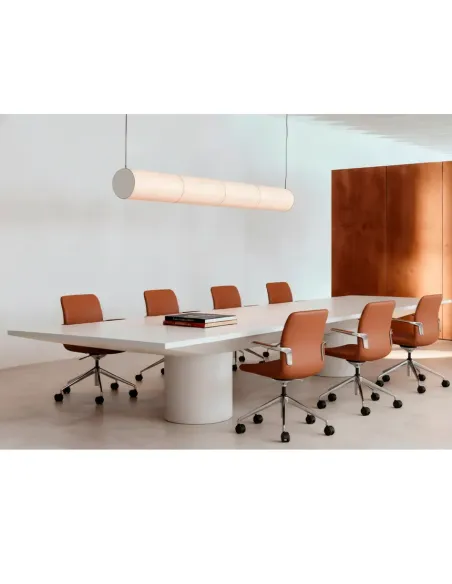 Конференц-крісло KRESLALUX MILA FK015-B11 Orange, шкіряне | Kreslalux